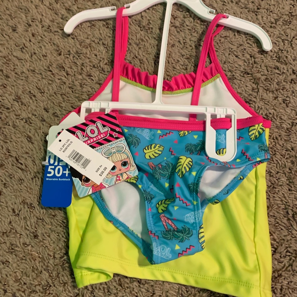 Girls 2 piece LOL swimsuit. New